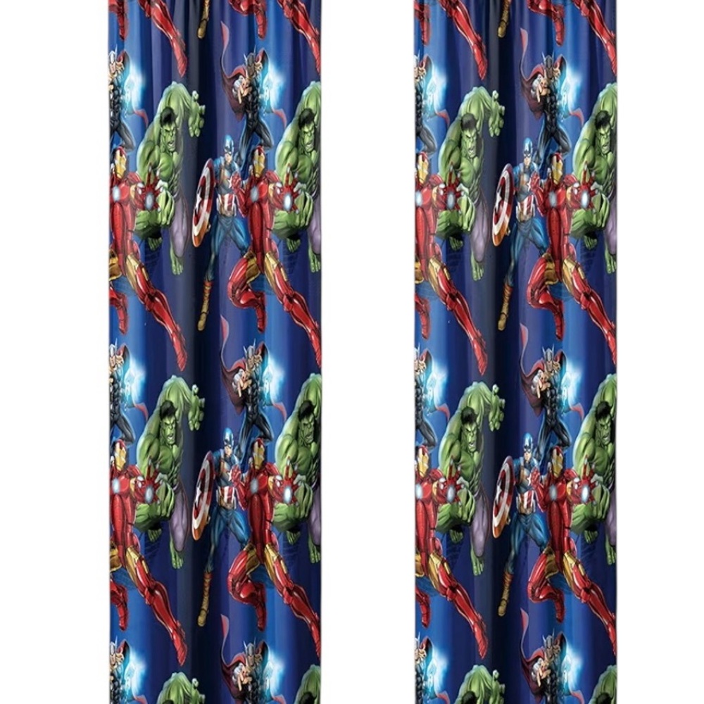Marvel Superheroes Blue Curtain Panels